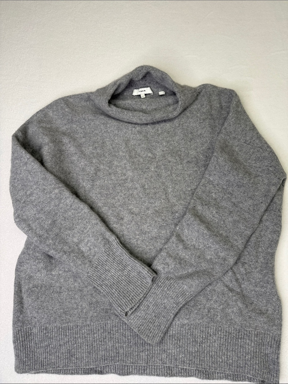 Vince Gray Cashmere Turtleneck Sweater